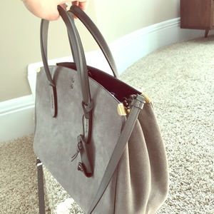 GORGEOUS Coach grey suede handbag